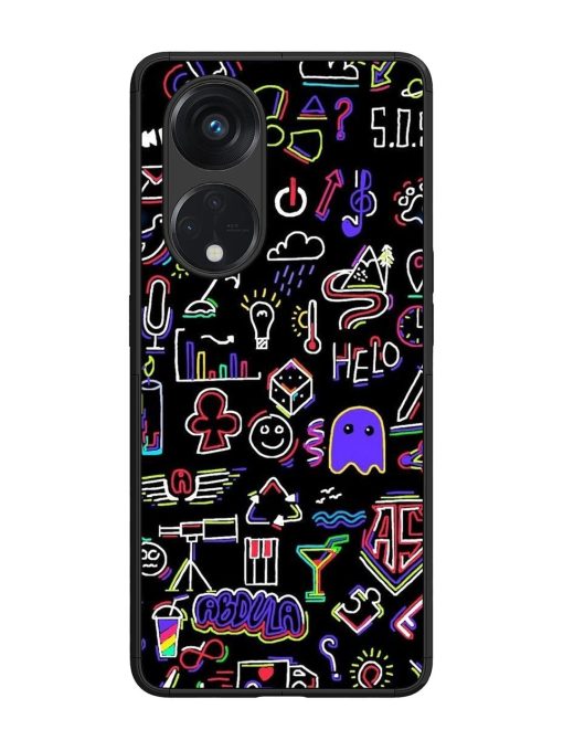 Neon Doodle Glossy Soft Edge Case for Oppo Reno 8T (5G) Chachhi