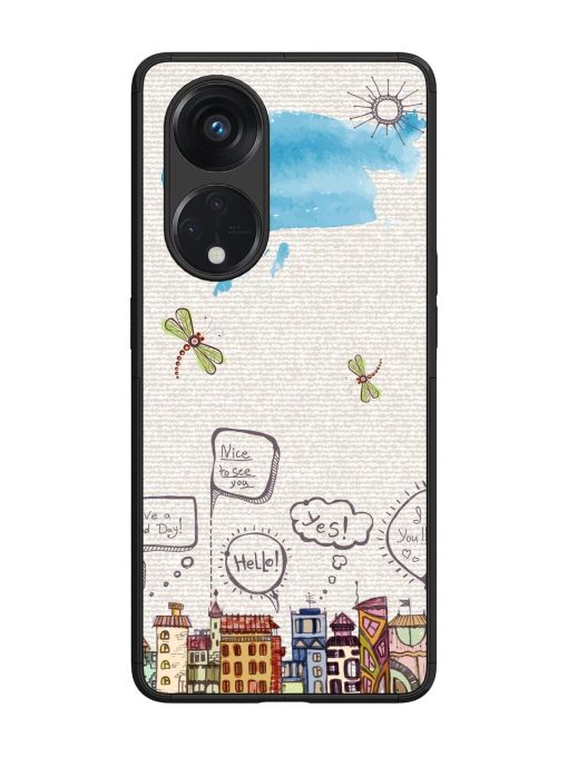 Doodle City Glossy Soft Edge Case for Oppo Reno 8T (5G) Chachhi