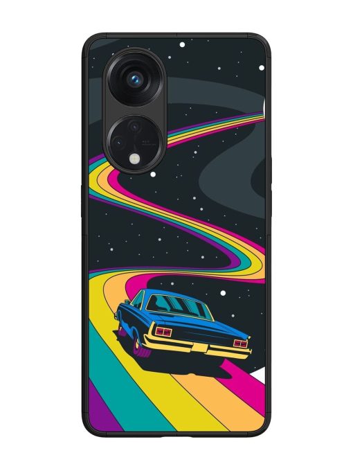 Rainbow Road Glossy Soft Edge Case for Oppo Reno 8T (5G) Chachhi