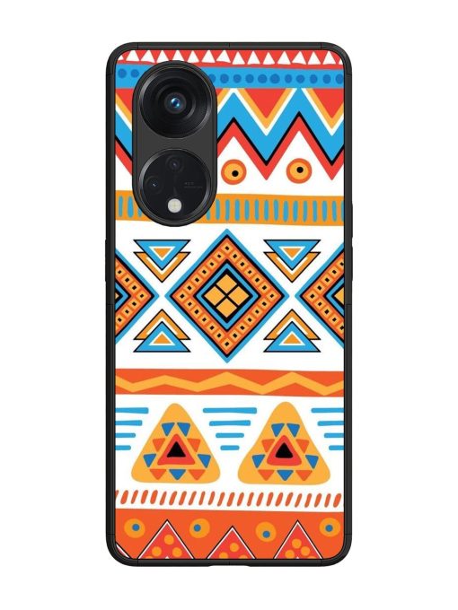 Vibrant Tribal Pattern Glossy Soft Edge Case for Oppo Reno 8T (5G) Chachhi