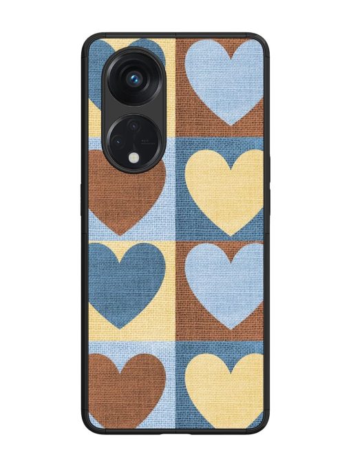 Hearts On Canvas Glossy Soft Edge Case for Oppo Reno 8T (5G) Chachhi