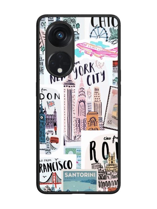 Travelogue Glossy Soft Edge Case for Oppo Reno 8T (5G) Chachhi