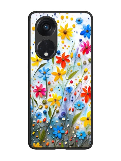 Vibrant Floral Glossy Soft Edge Case for Oppo Reno 8T (5G) Chachhi