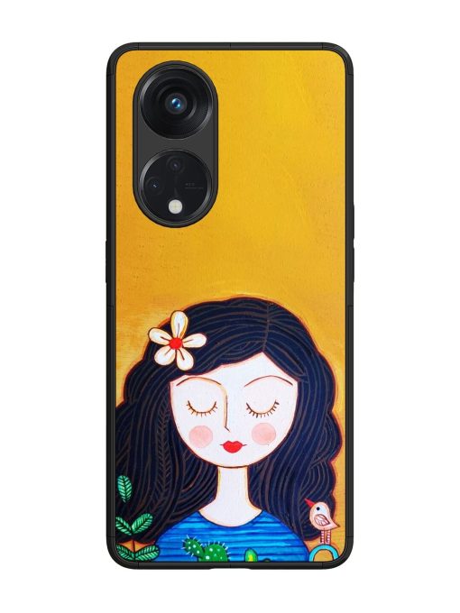 Girl Illustration Glossy Soft Edge Case for Oppo Reno 8T (5G) Chachhi