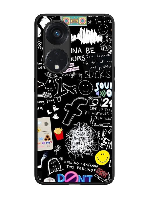 Doodle Diary Glossy Soft Edge Case for Oppo Reno 8T (5G) Chachhi