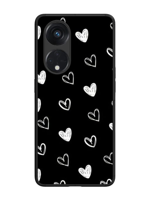 Scattered Hearts Glossy Soft Edge Case for Oppo Reno 8T (5G) Chachhi