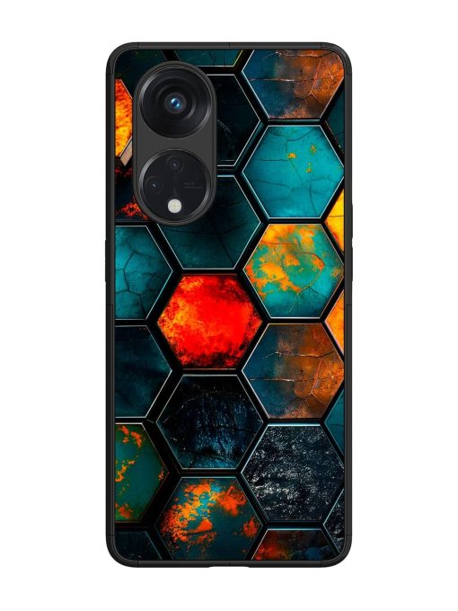 Hexagon Hive Glossy Soft Edge Case for Oppo Reno 8T (5G) Chachhi