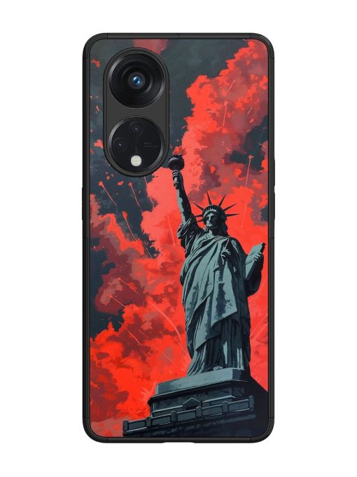 Lady Liberty'S Firework Finale Glossy Soft Edge Case for Oppo Reno 8T (5G) Chachhi