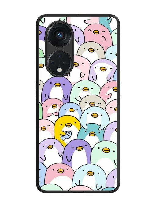 Penguin Party Glossy Soft Edge Case for Oppo Reno 8T (5G) Chachhi