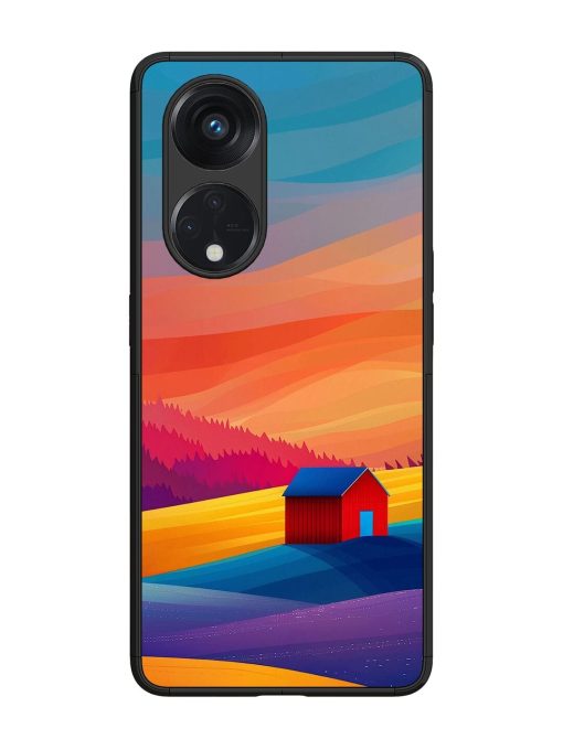 Sunset Solitude Glossy Soft Edge Case for Oppo Reno 8T (5G) Chachhi