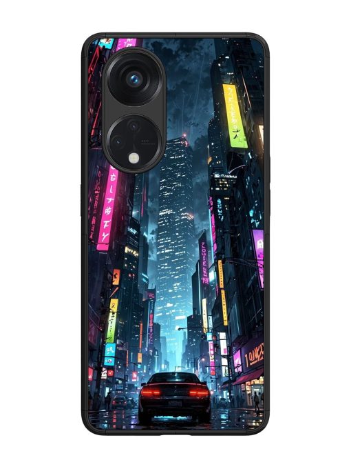 Neon Nightscape Glossy Soft Edge Case for Oppo Reno 8T (5G) Chachhi