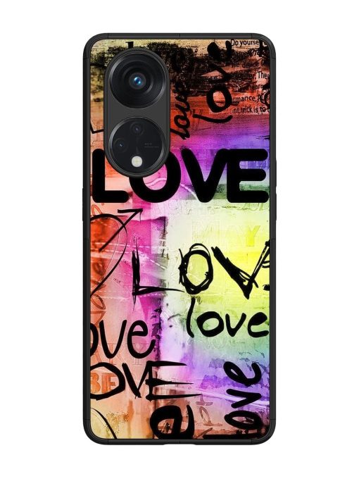 Love Graffiti Glossy Soft Edge Case for Oppo Reno 8T (5G) Chachhi