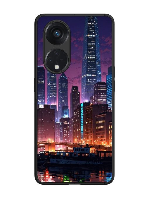 Neon Nightscape Glossy Soft Edge Case for Oppo Reno 8T (5G) Chachhi