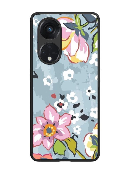 Floral Fantasy Glossy Soft Edge Case for Oppo Reno 8T (5G) Chachhi