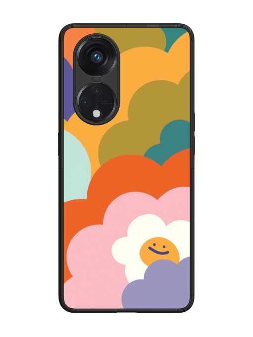 Happy Flower Power Glossy Soft Edge Case for Oppo Reno 8T (5G) Chachhi