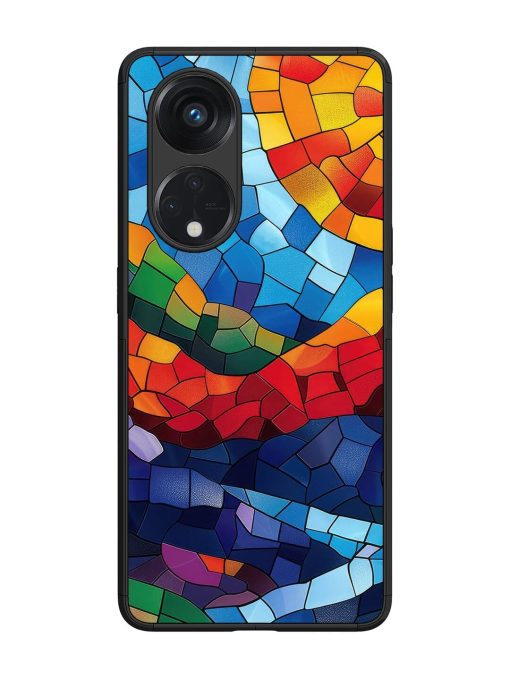 Mosaic Sunset Glossy Soft Edge Case for Oppo Reno 8T (5G) Chachhi