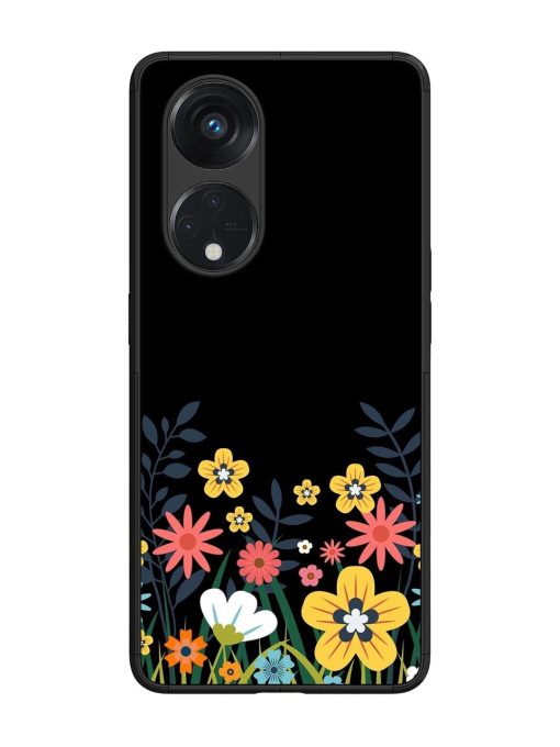 Floral Night Sky Glossy Soft Edge Case for Oppo Reno 8T (5G)