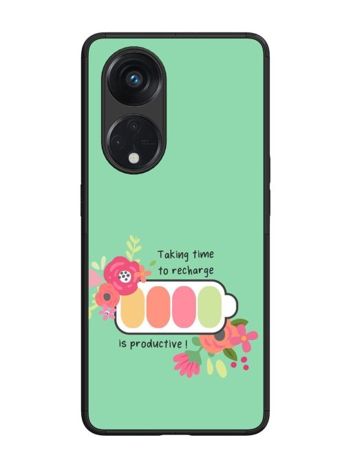 Recharge And Bloom Glossy Soft Edge Case for Oppo Reno 8T (5G) Chachhi