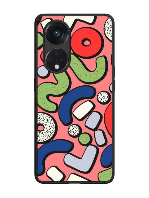 Groovy Geometric Shapes Glossy Soft Edge Case for Oppo Reno 8T (5G) Chachhi