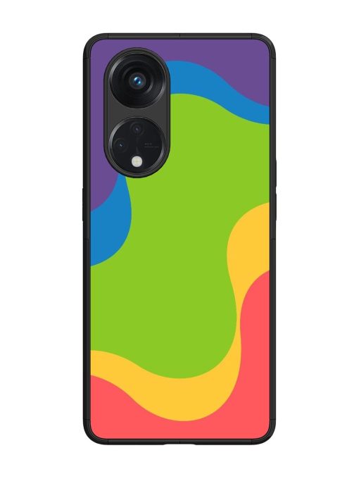 Wavy Rainbow Wonderland Glossy Soft Edge Case for Oppo Reno 8T (5G) Chachhi