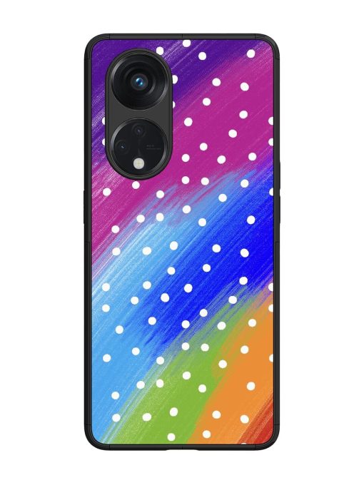 Rainbow Polka Dot Dream Glossy Soft Edge Case for Oppo Reno 8T (5G) Chachhi