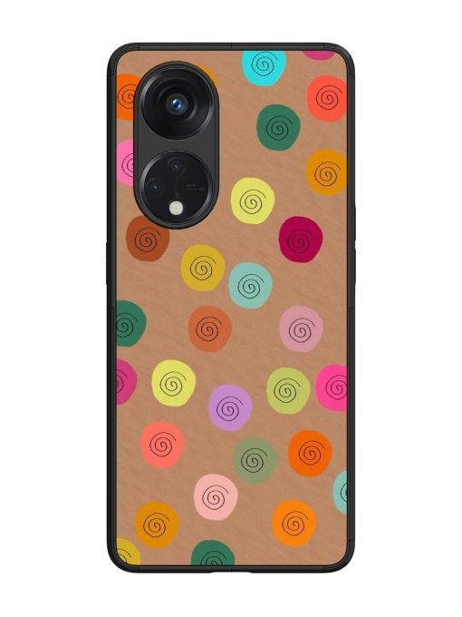 Swirly Dots On Kraft Glossy Soft Edge Case for Oppo Reno 8T (5G) Chachhi