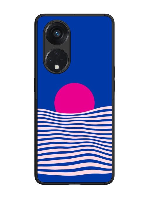 Pink Sunset Over Blue Waves Glossy Soft Edge Case for Oppo Reno 8T (5G) Chachhi