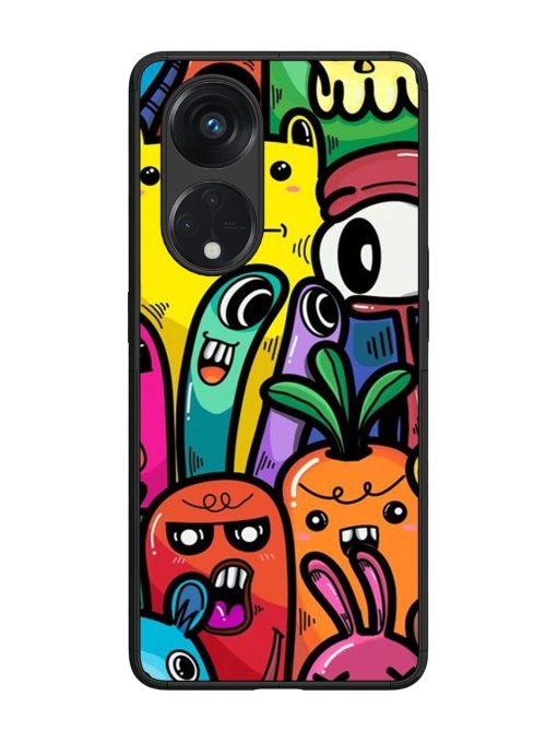 Whimsical Doodle Chaos Glossy Soft Edge Case for Oppo Reno 8T (5G)