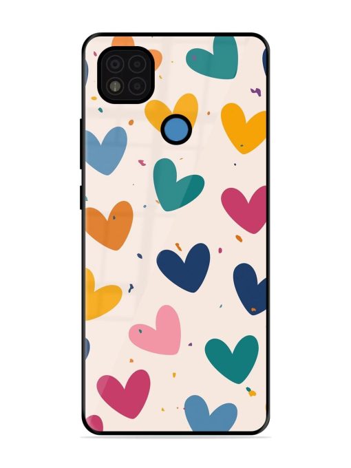 Rainbow Hearts Glossy Soft Edge Case for Poco C31 Chachhi