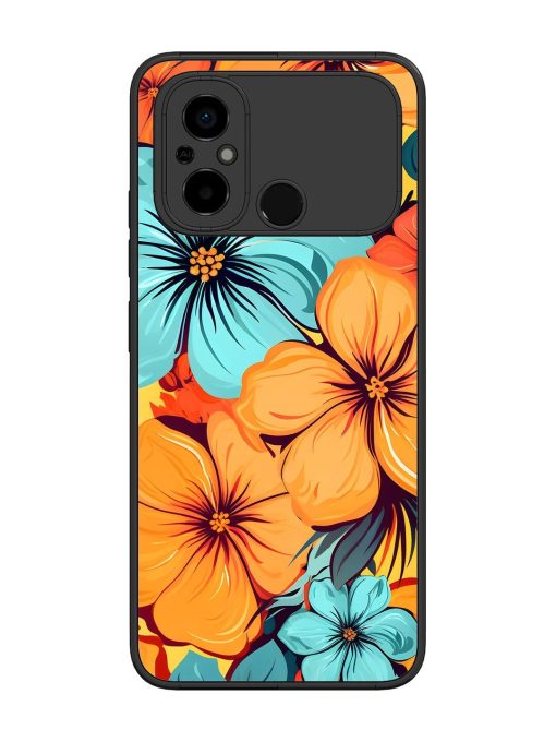 Tropical Bloom Glossy Soft Edge Case for Poco C55 Chachhi