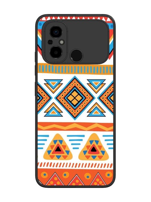 Vibrant Tribal Pattern Glossy Soft Edge Case for Poco C55 Chachhi