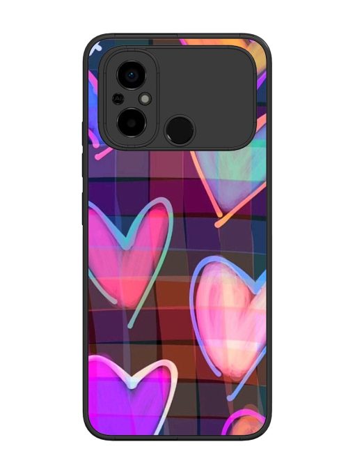 Neon Hearts Glossy Soft Edge Case for Poco C55 Chachhi