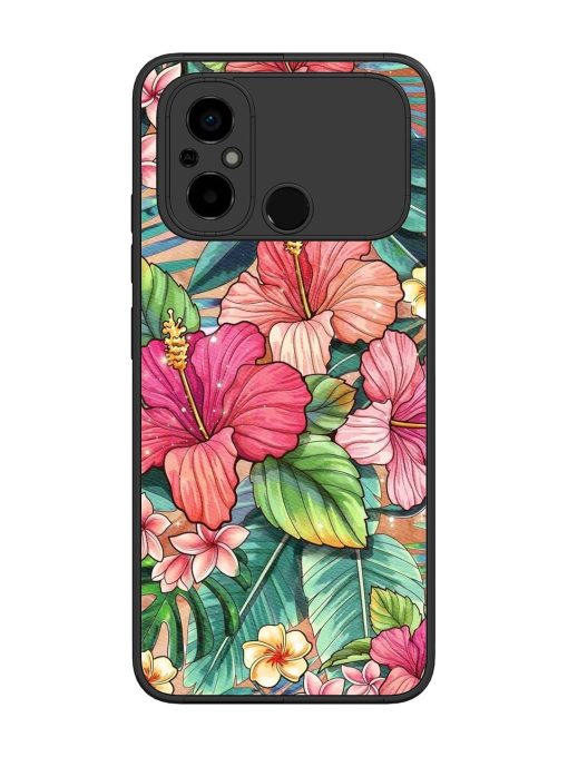 Tropical Tapestry Glossy Soft Edge Case for Poco C55 Chachhi