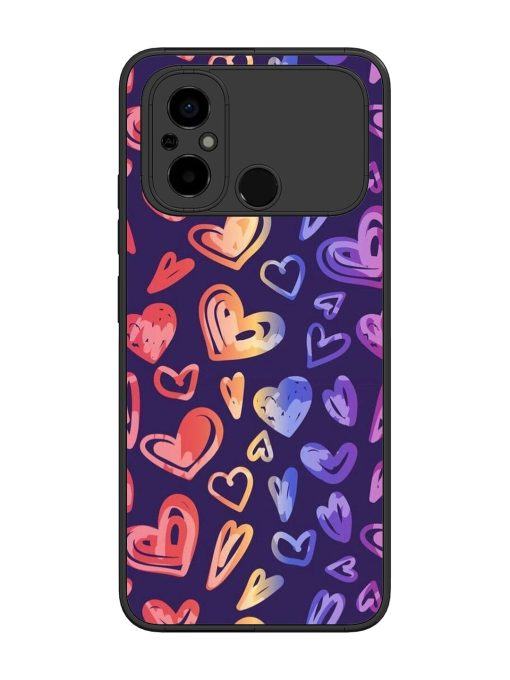 Rainbow Hearts Glossy Soft Edge Case for Poco C55 Chachhi