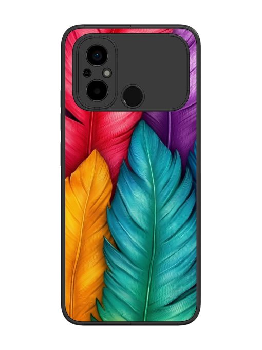 Rainbow Feathers Glossy Soft Edge Case for Poco C55 Chachhi