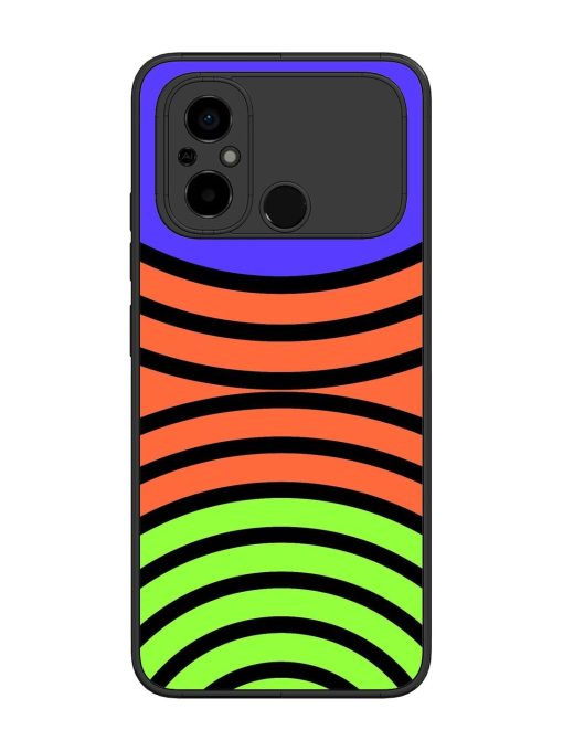 Psychedelic Stripe Symphony Glossy Soft Edge Case for Poco C55 Chachhi