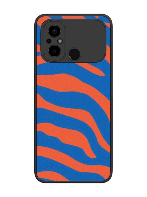 Zebra Stripes In Blue And Orange Glossy Soft Edge Case for Poco C55 Chachhi