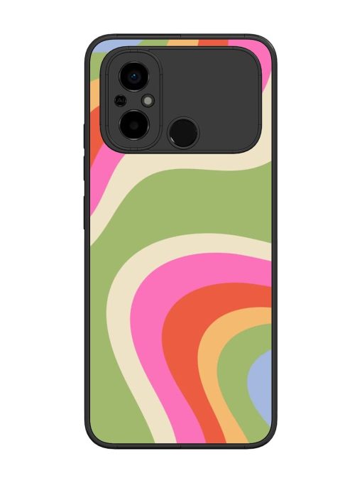 Wavy Rainbow Wonderland Glossy Soft Edge Case for Poco C55 Chachhi