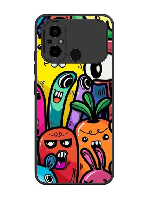 Whimsical Doodle Chaos Glossy Soft Edge Case for Poco C55 Chachhi