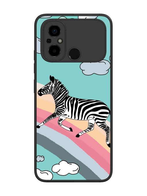 Zebra On A Rainbow Glossy Soft Edge Case for Poco C55 Chachhi