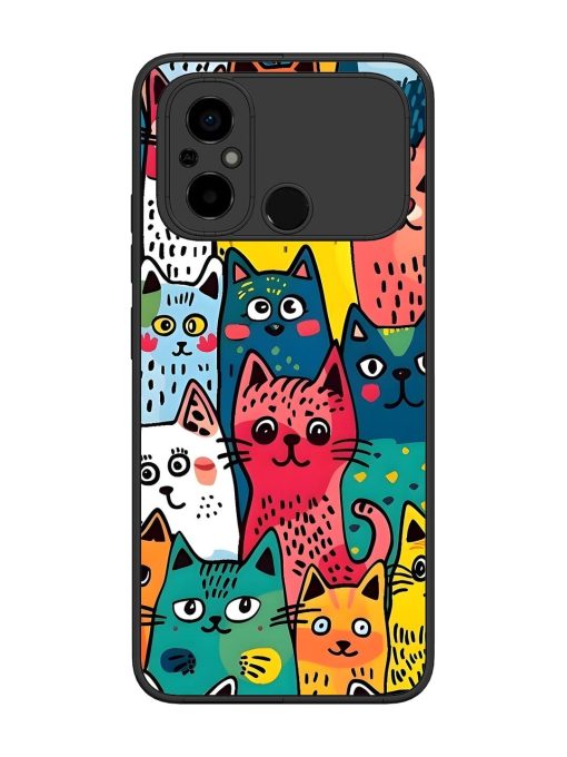 Feline Frenzy Glossy Soft Edge Case for Poco C55 Chachhi