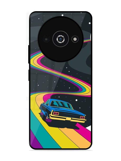 Rainbow Road Glossy Soft Edge Case for Poco C61 Chachhi