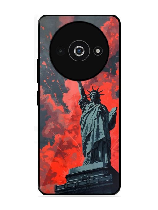 Lady Liberty'S Firework Finale Glossy Soft Edge Case for Poco C61 Chachhi