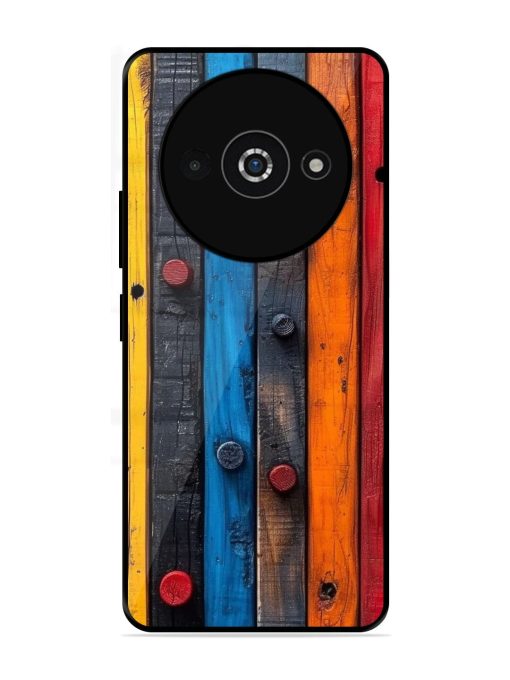 Rainbow Plank Glossy Soft Edge Case for Poco C61 Chachhi