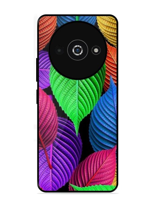 Rainbow Leaf Symphony Glossy Soft Edge Case for Poco C61