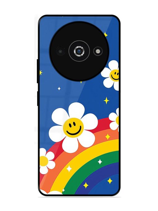 Happy Daisies And Rainbow Sky Glossy Soft Edge Case for Poco C61 Chachhi