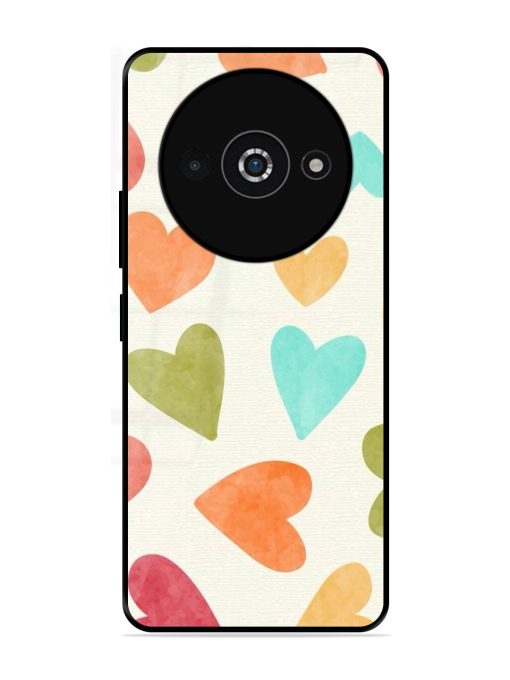 Watercolor Hearts Glossy Soft Edge Case for Poco C61