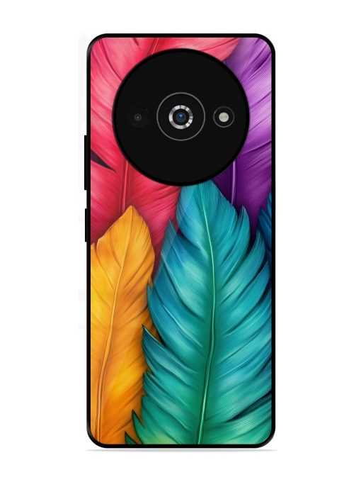 Rainbow Feathers Glossy Soft Edge Case for Poco C61 Chachhi