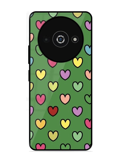 Rainbow Heart Parade Glossy Soft Edge Case for Poco C61 Chachhi