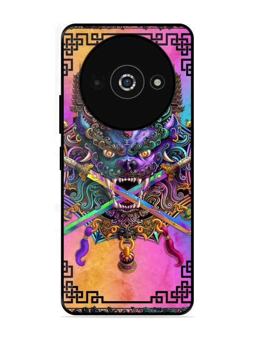 Psychedelic Fu Dog Tapestry Glossy Soft Edge Case for Poco C61 Chachhi